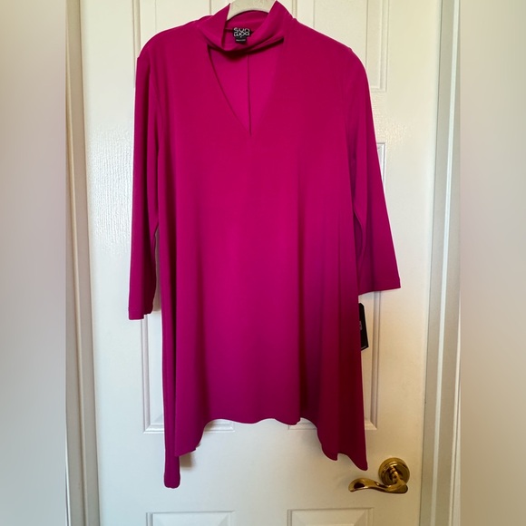 Clara Sun Woo Peek-A-Boo Mock Neck Tunic - Picture 4 of 5